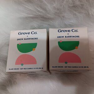 Grove Co x Drew Barrymore - Island Orchid Soy Wax Candle 5.5oz x 2